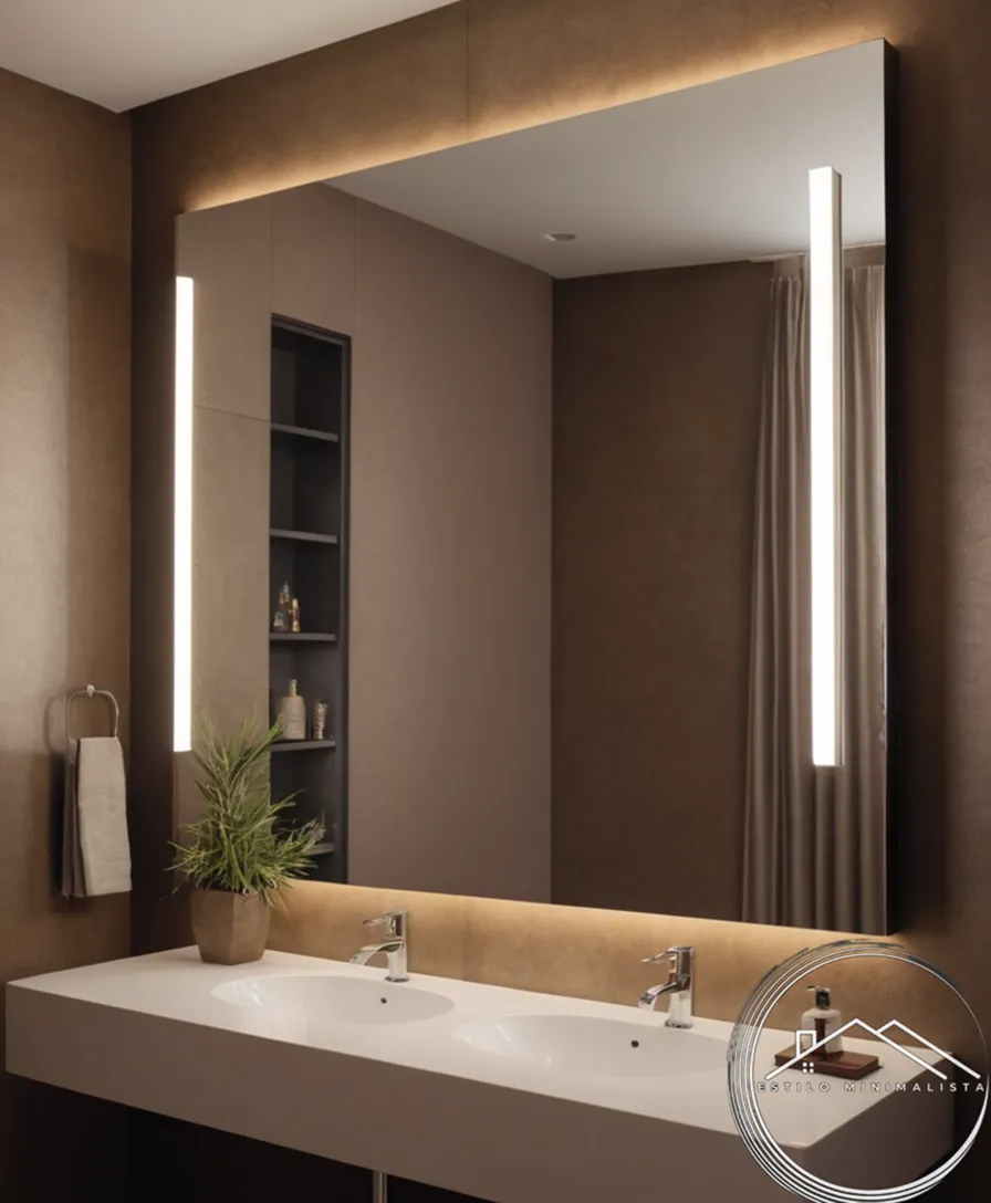 Large, sleek mirrors in small spaces to create an illusion of more room.