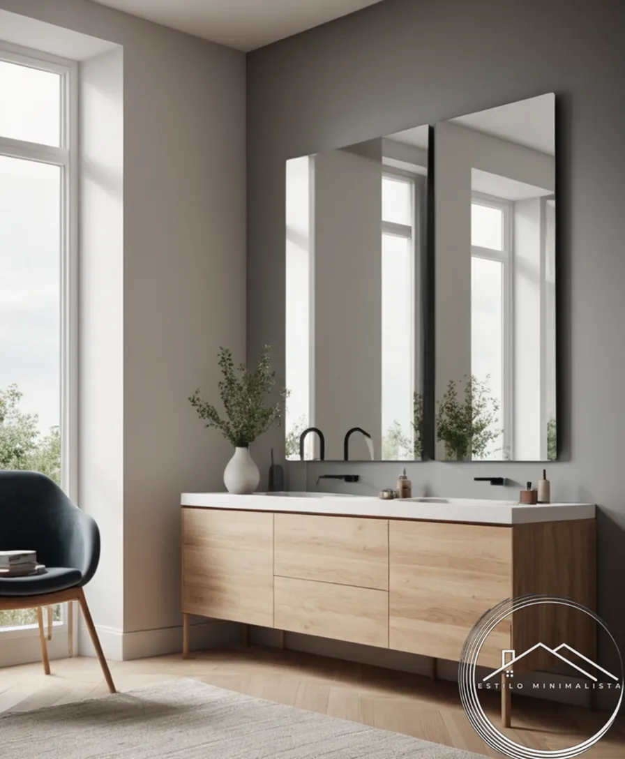 Sleek, minimalist mirrors in a modern Nordic-inspired interior setting.