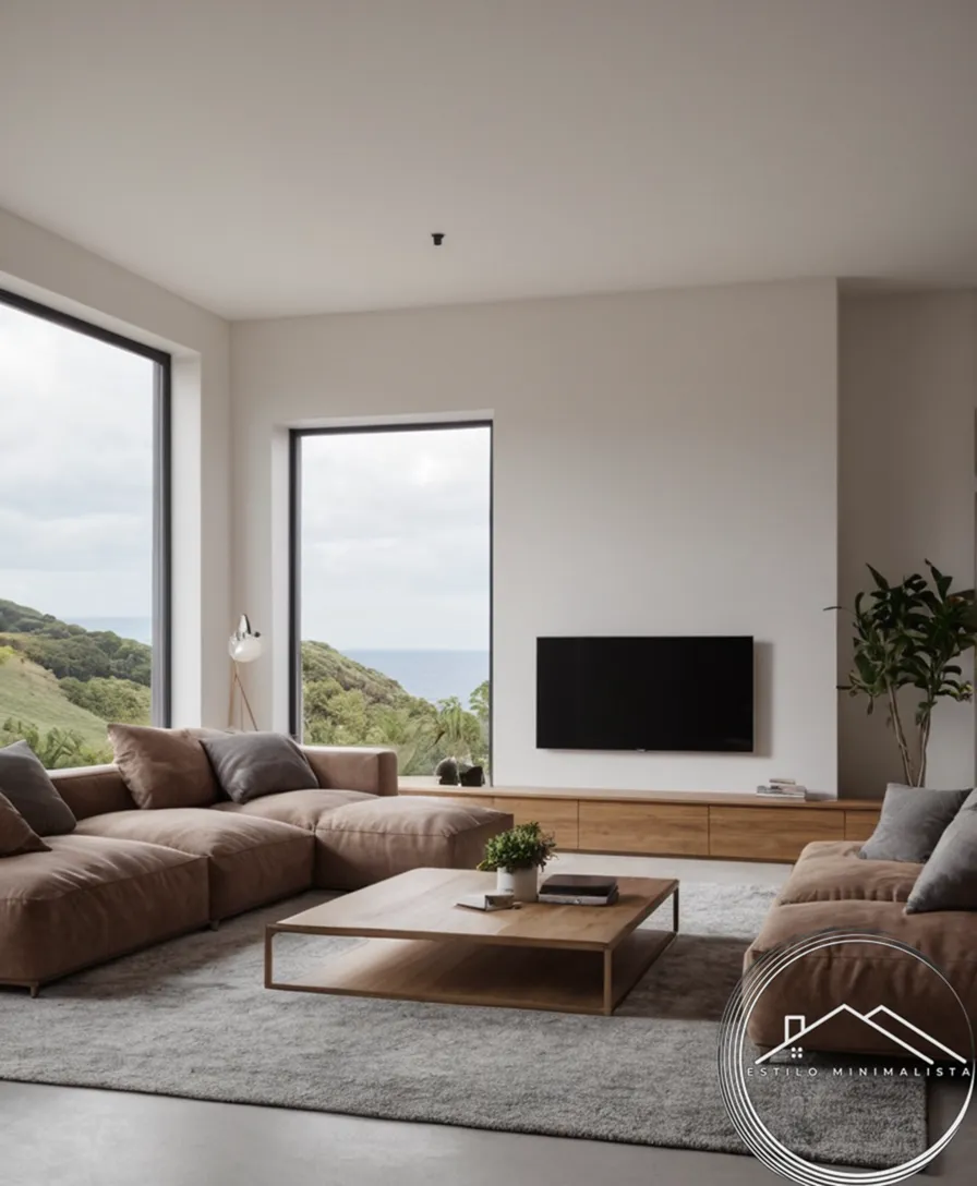 a minimalist living room or space with clean lines.