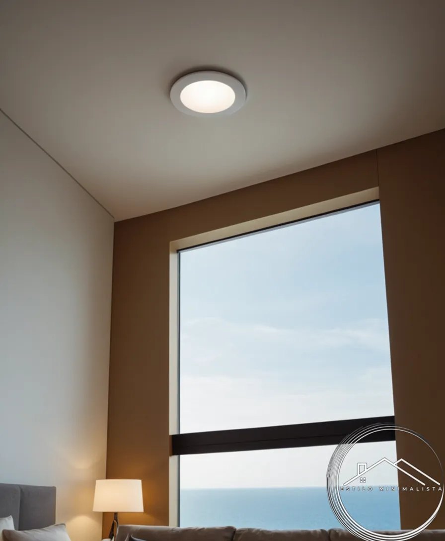 A minimalist recessed light fixture in modern, stylish interior design.