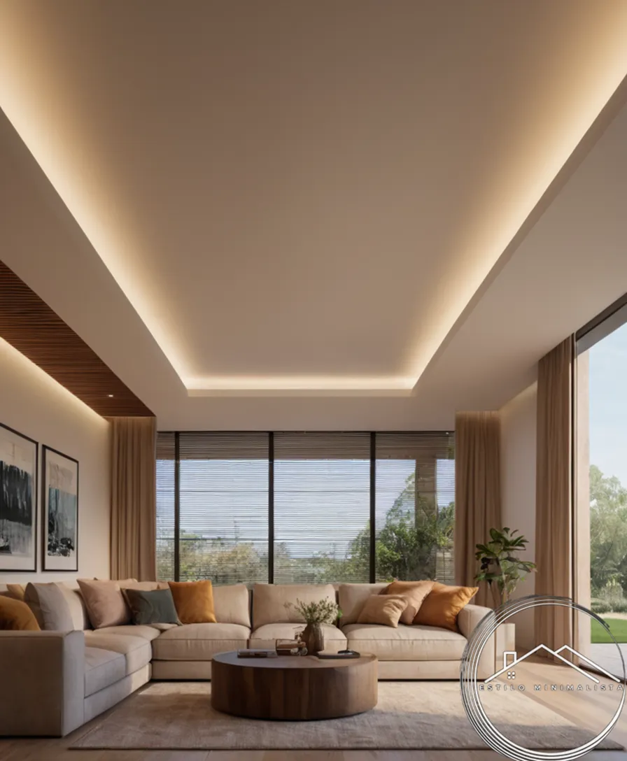 Modern minimalistic recessed light fixtures illuminating a beautiful home interior.