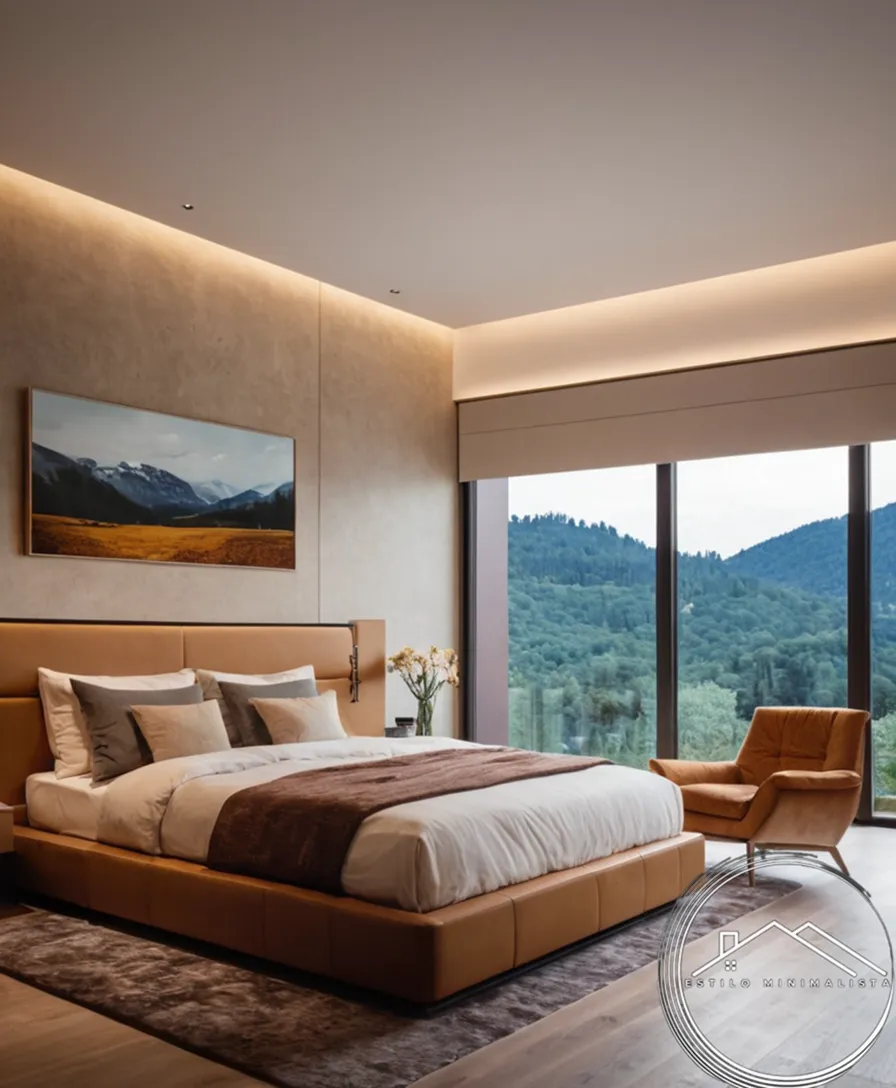 A stylishly designed interior with LED lighting and energy-efficient elements.