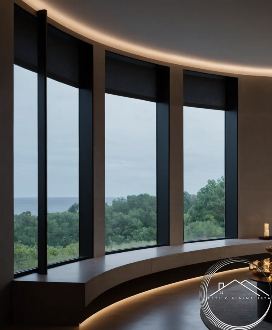 4 examples of minimalist black recessed lighting fixtures in various settings.