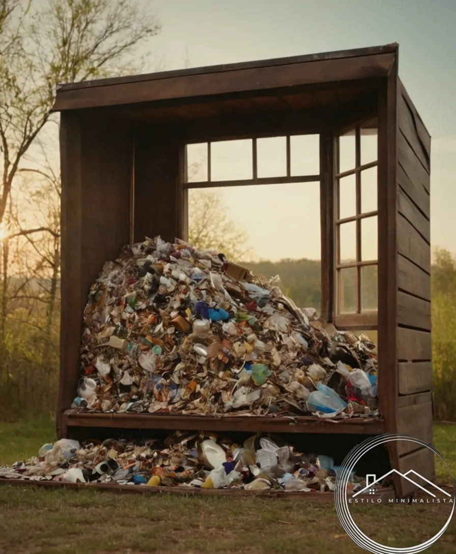 Upcycled crafts and transformed trash being reused creatively.