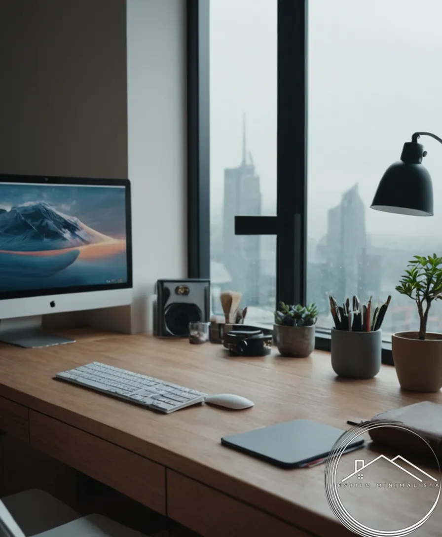 A decluttered workspace with simple, organized objects.