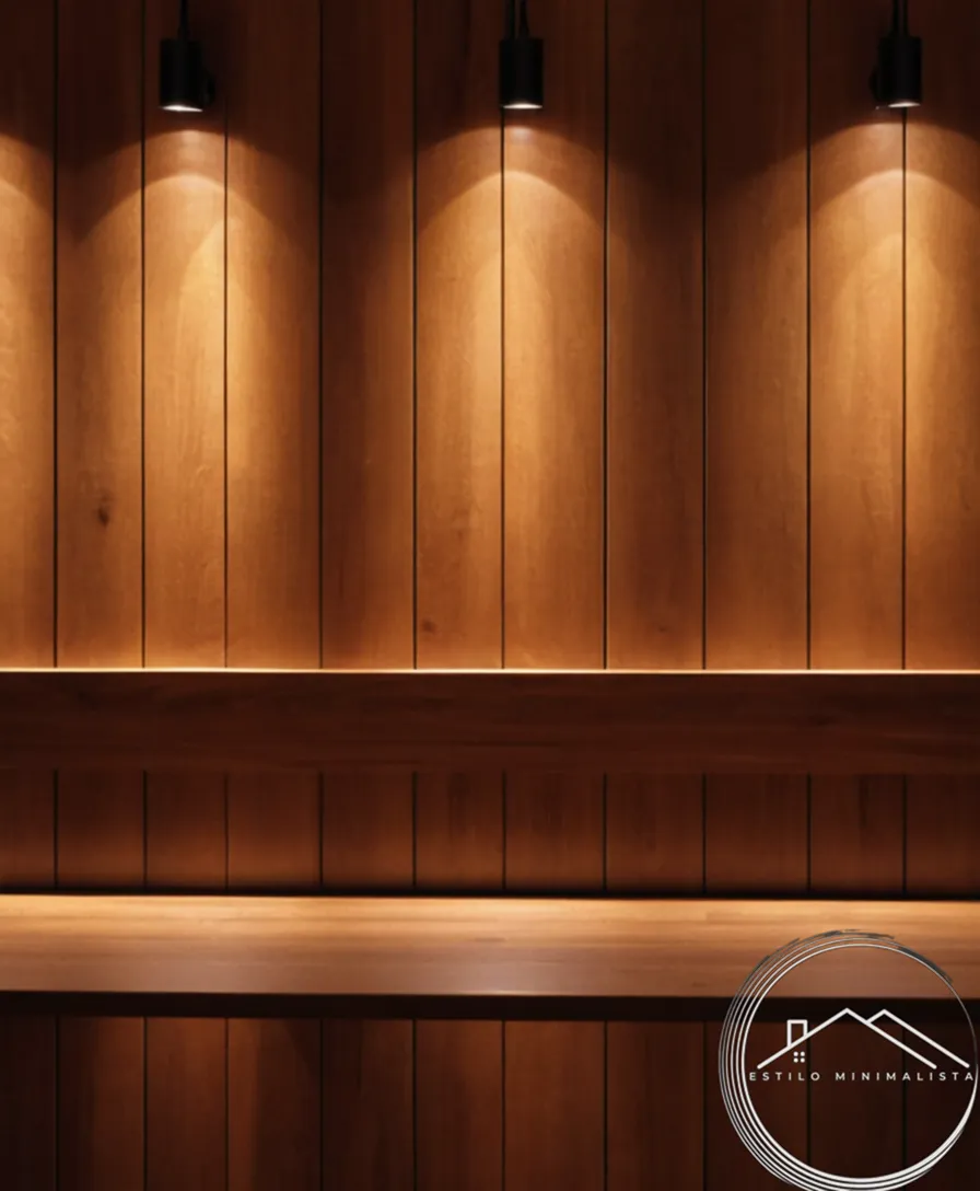A serene wooden wall with dim ambient lighting.