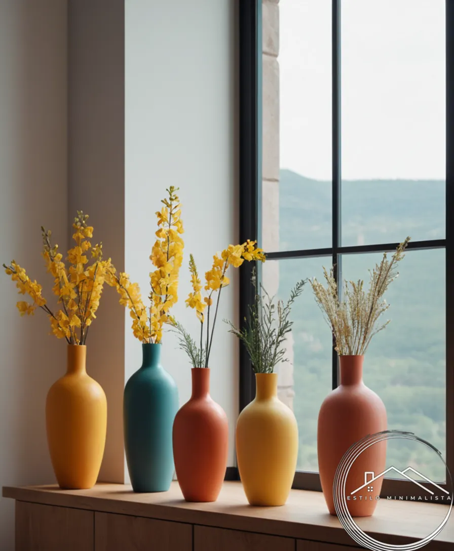 3 minimalist vases with beautiful, curated inspirational backgrounds.