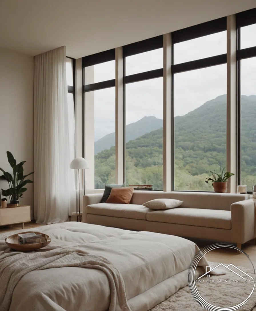 A minimalist room with tidy space and carefully organized belongings.