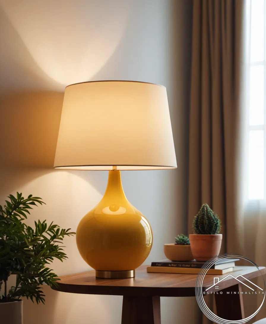 3-5 minimalist lamp choices in different interior settings.