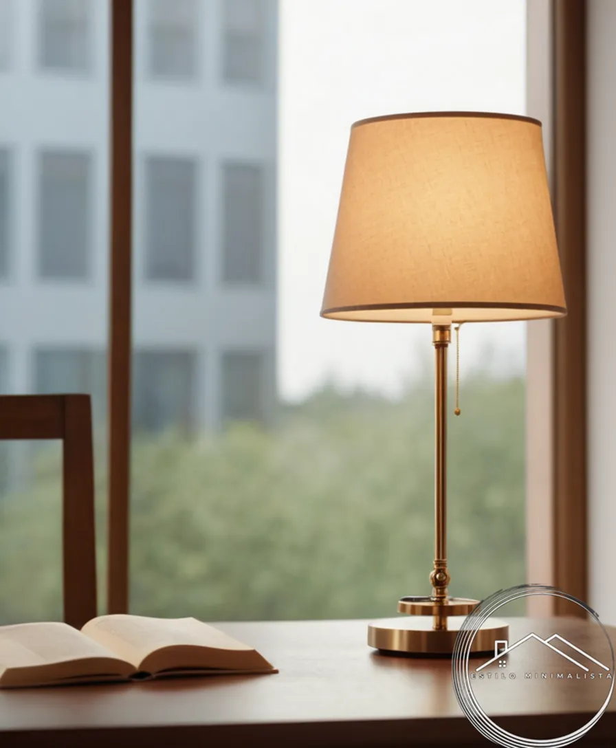 A sleek, adjustable lamp on a minimalist table.