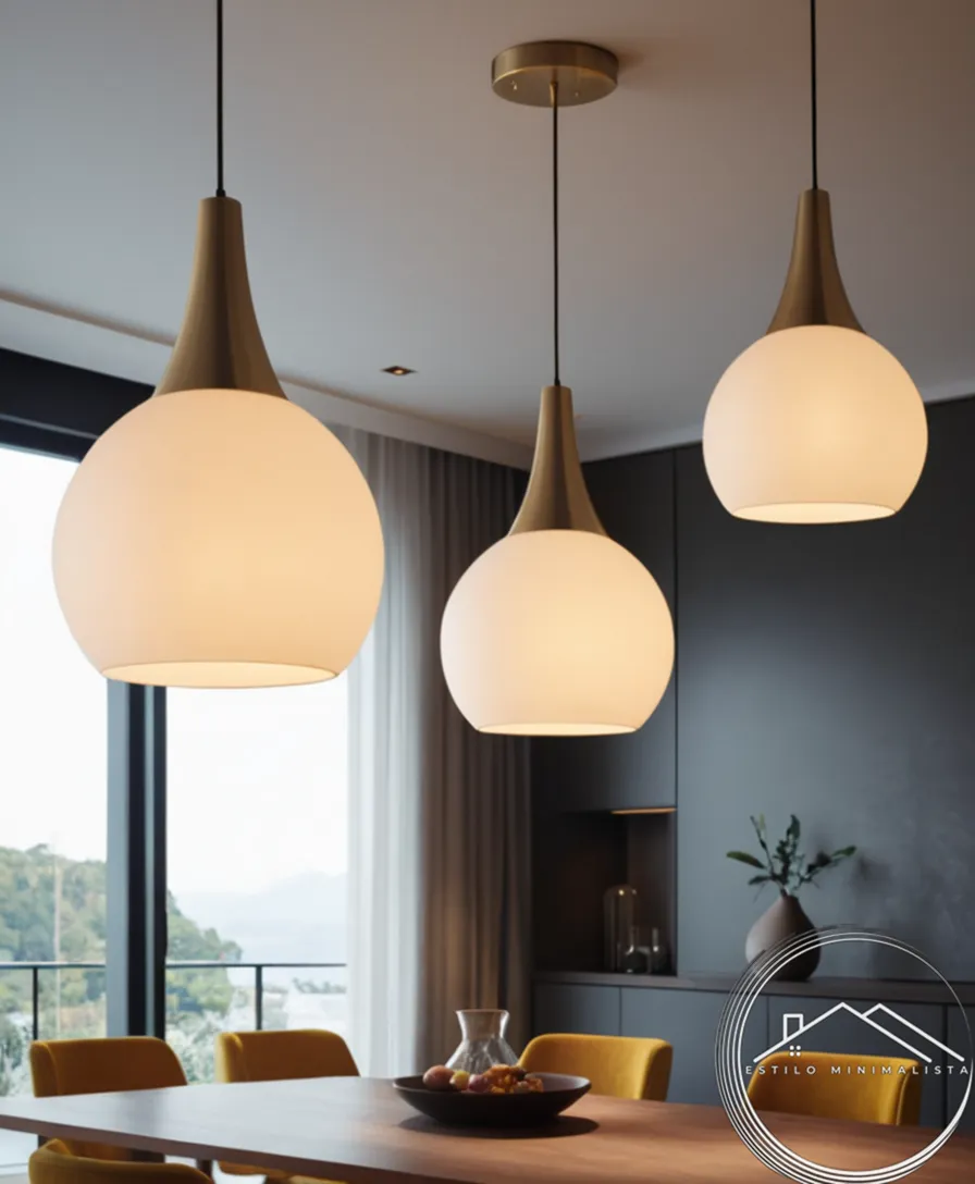 3 sleek, modern pendant lamps with subtle light effects.