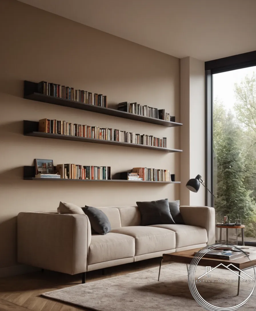 A minimalist wall-mounted bookshelf installation idea.