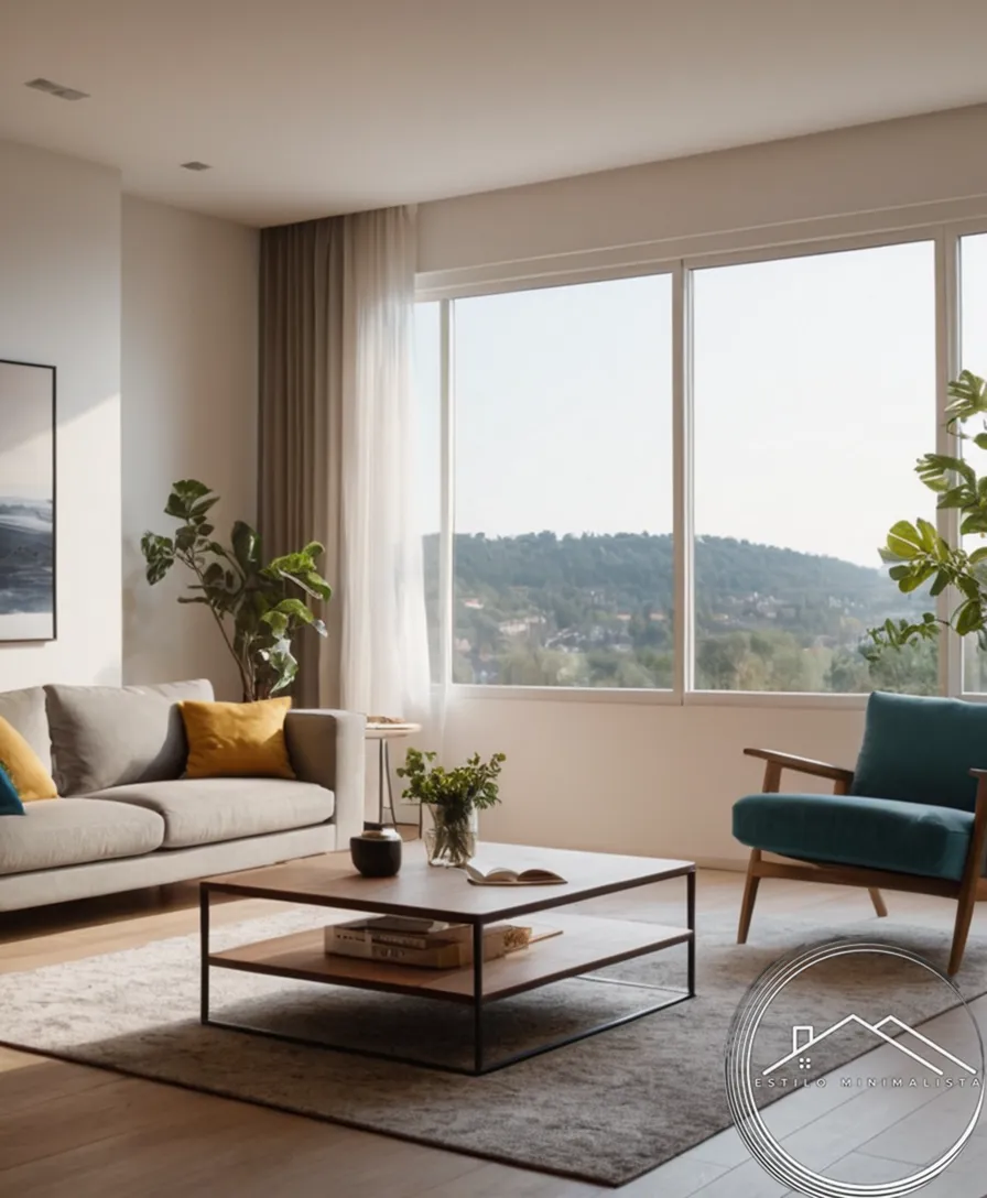 A minimalist living room with clutter cleared away.