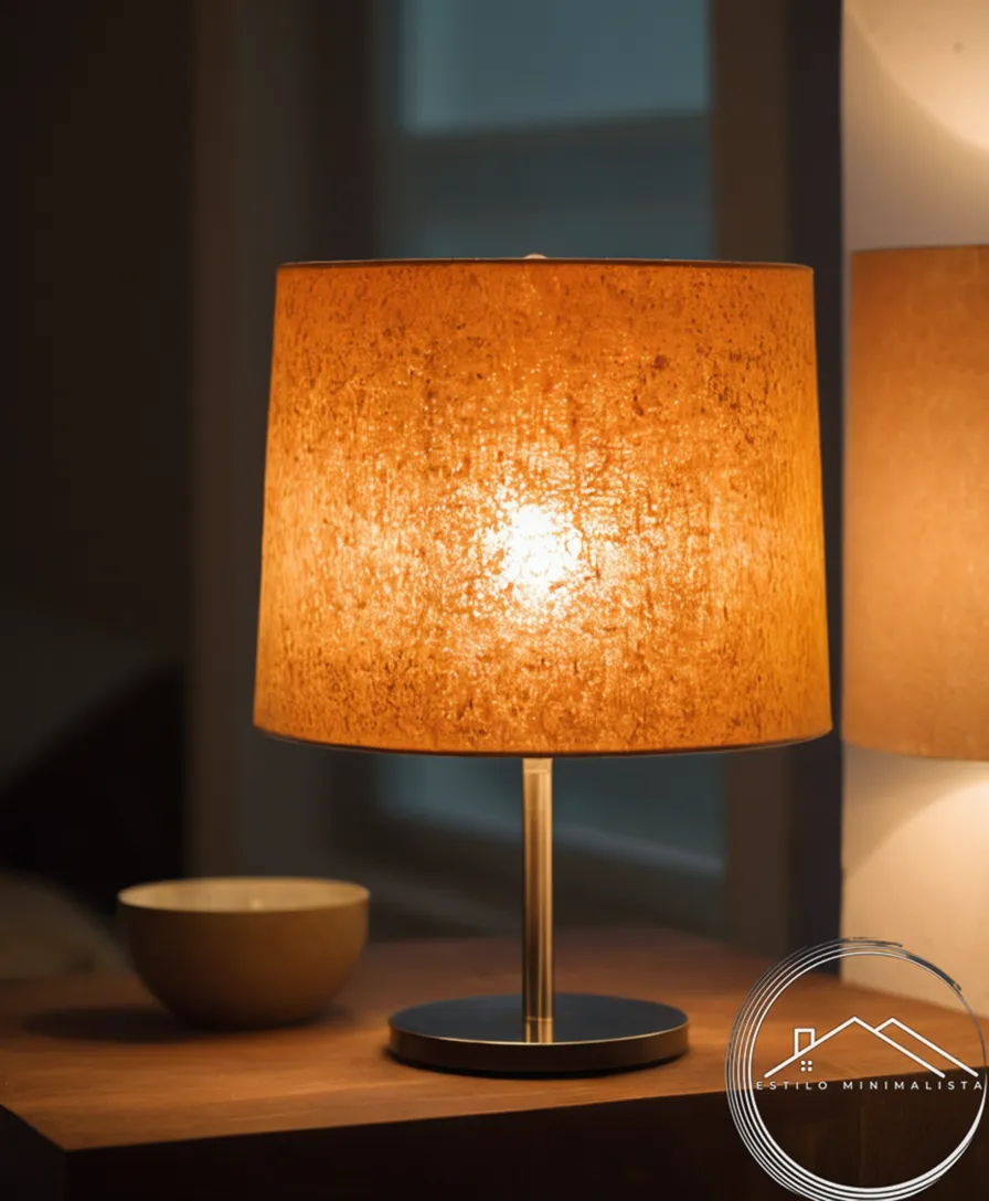 5-6 reused CD lamps in a minimalist living space background.