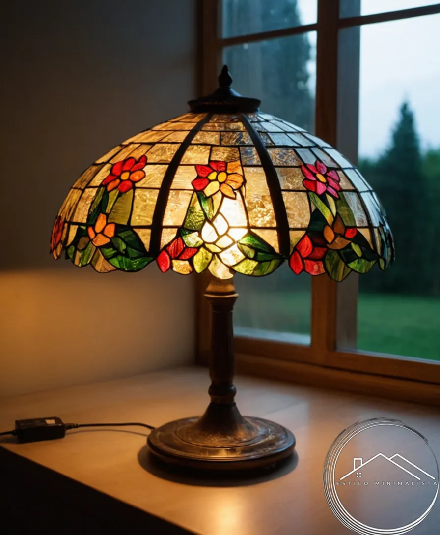 an DIY lamp made from recycled CD materials.