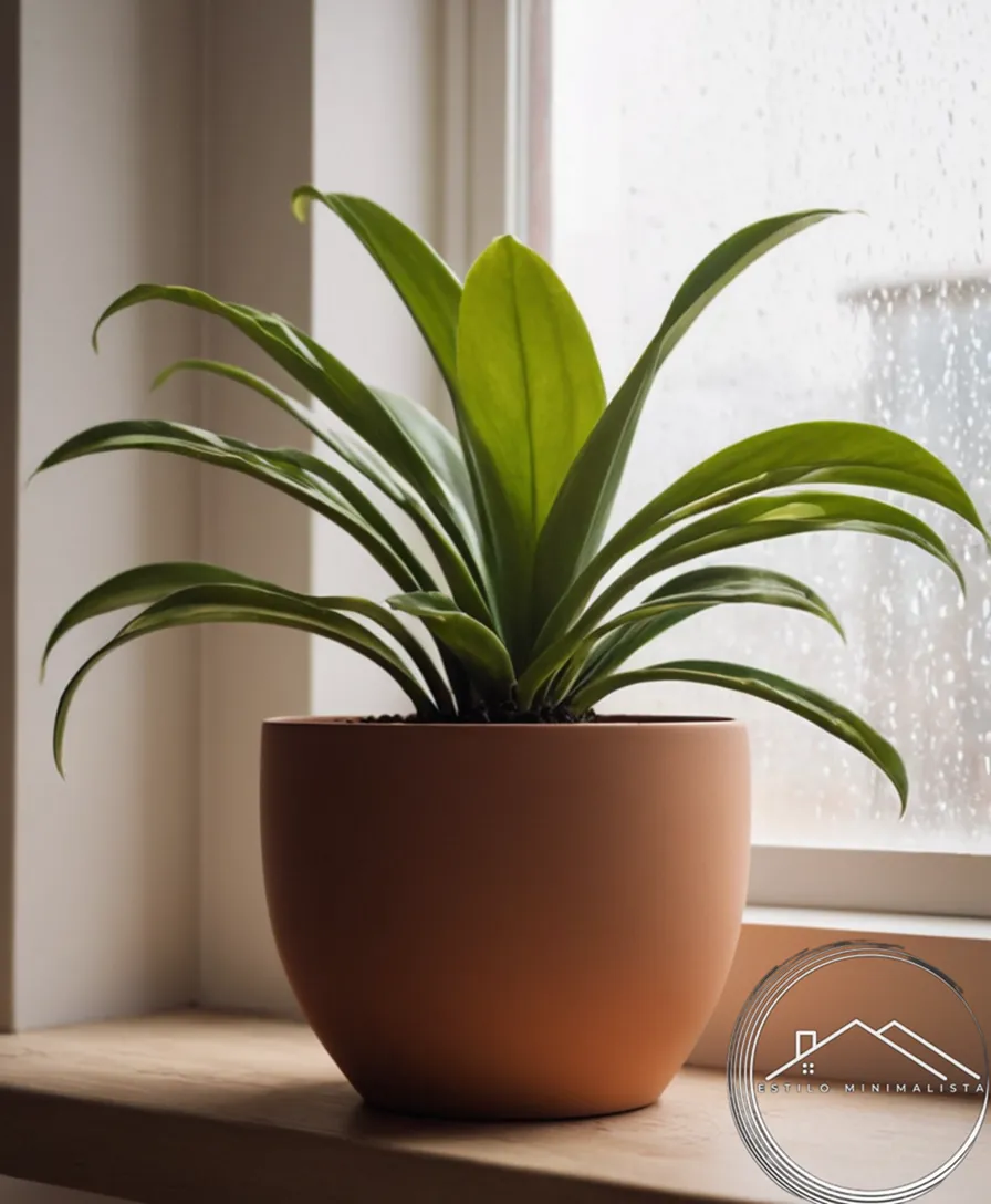 A minimalist plant pot with water draining from it.