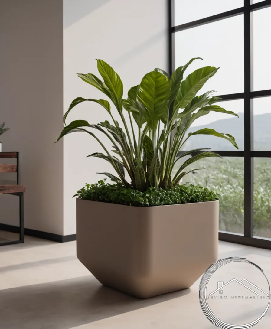 An minimalist planter with good drainage system features.