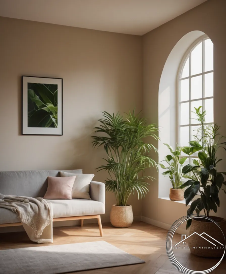 A minimalist indoor space with calming plants and simple decor.
