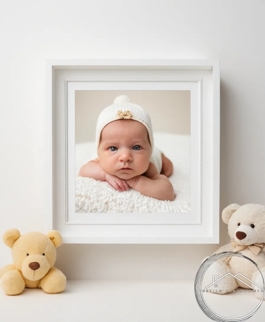 3 pure white frame options for newborn photo treasures.
