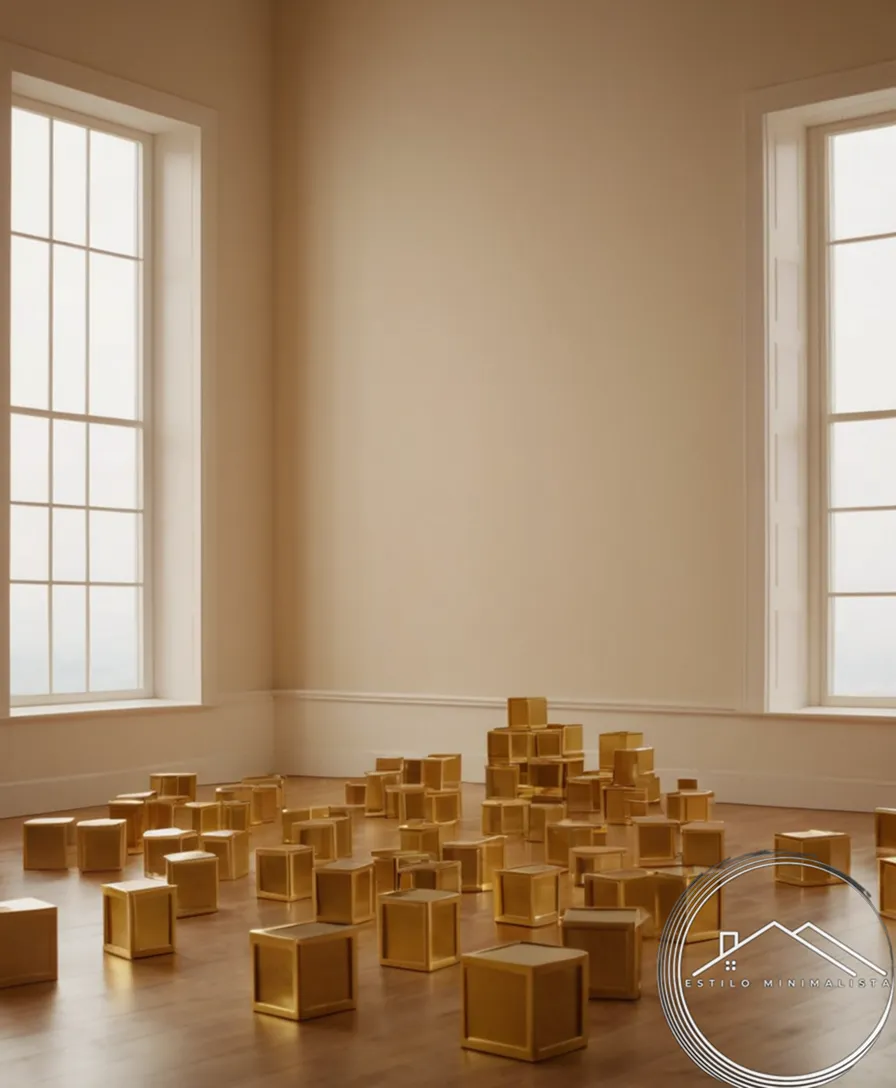 minimalist gold baby blocks or frames against a soft backdrop.