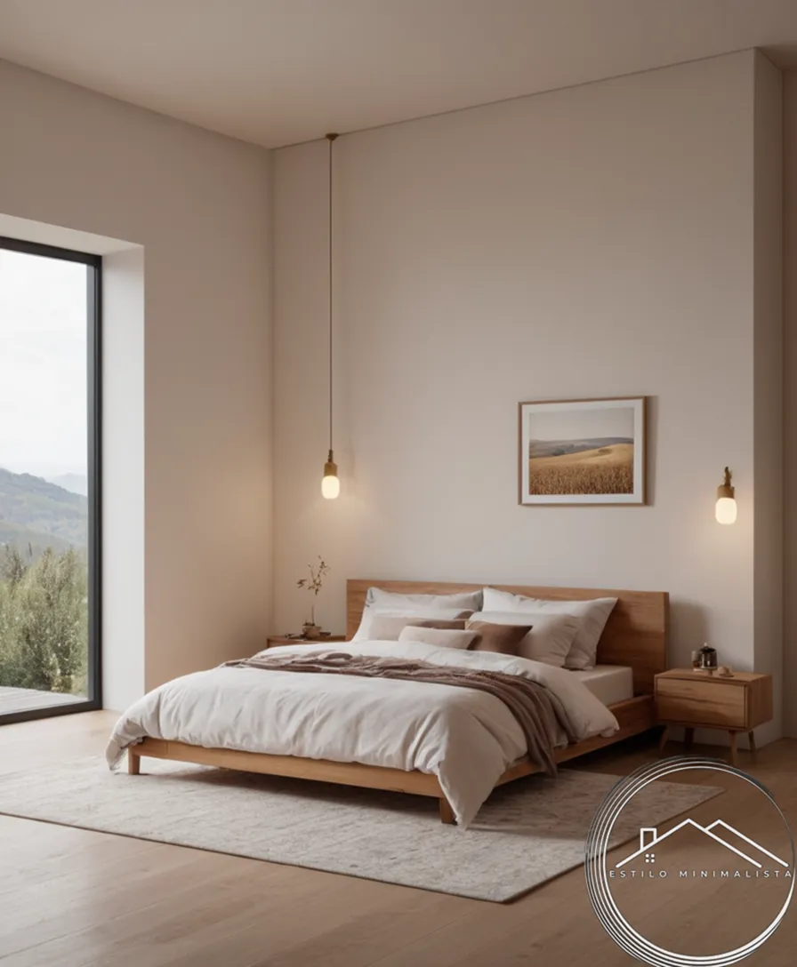 A minimalist, tastefully decorated room with calming natural colors.