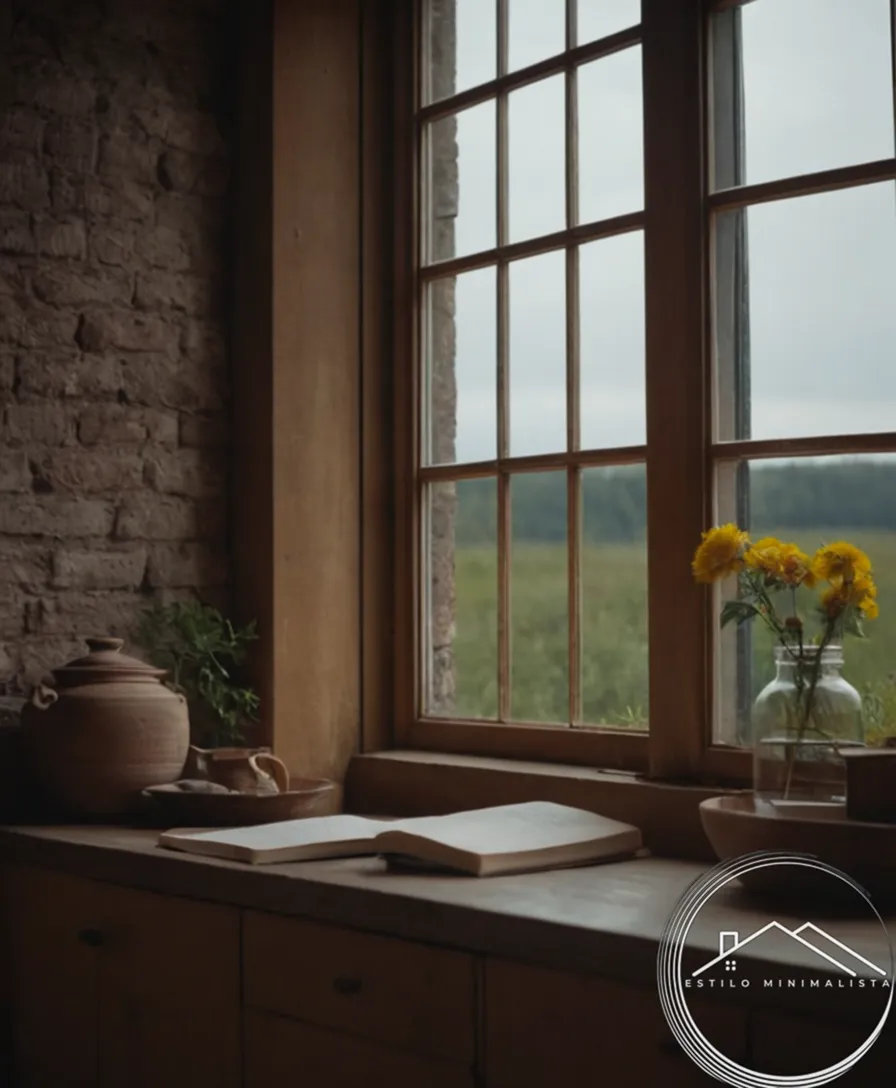 A calm scene with minimal waste and natural elements.