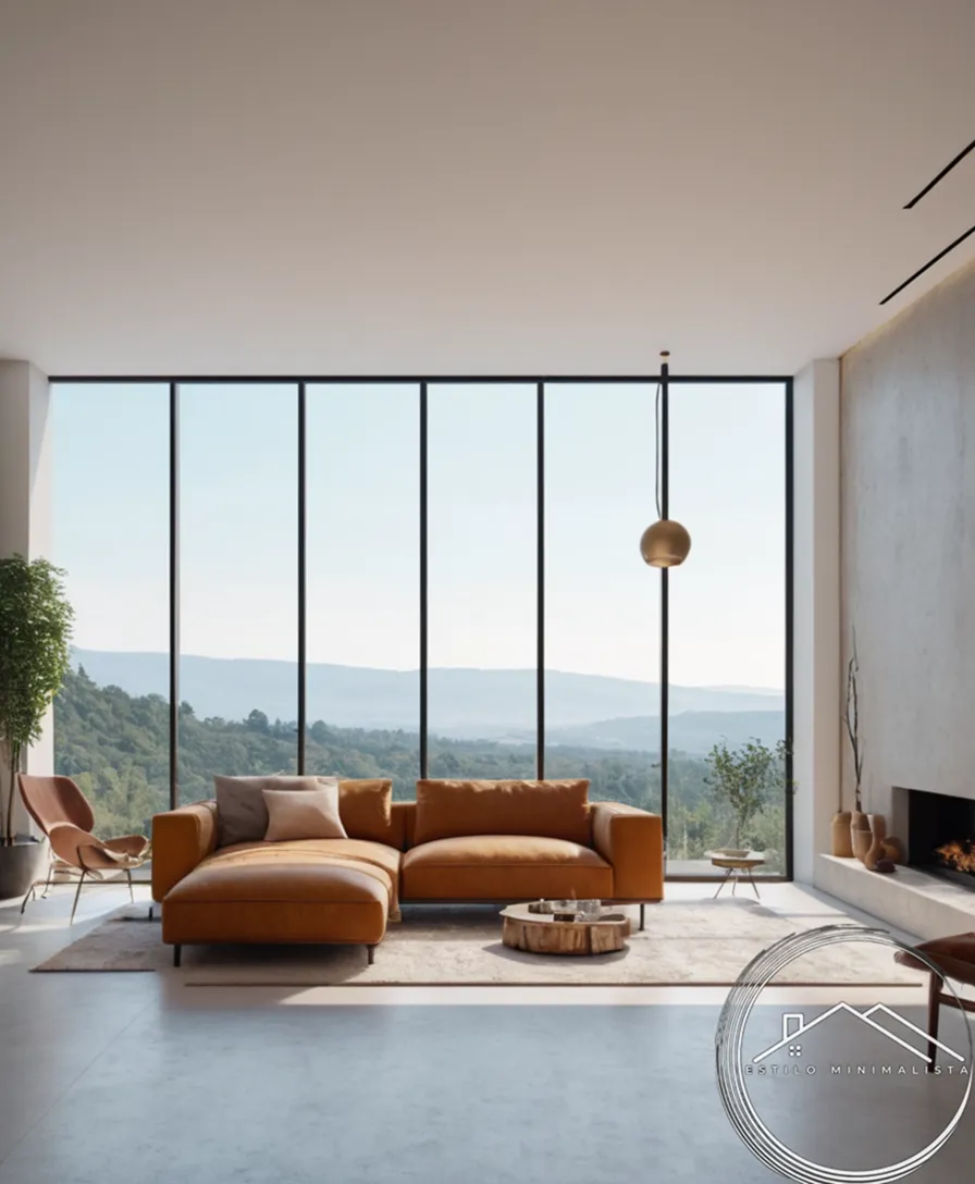 A minimalist, large, and airy interior design space.