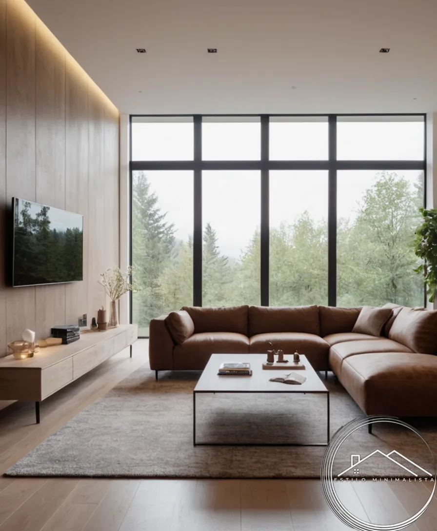 A simple living room with clean lines and minimal possessions.