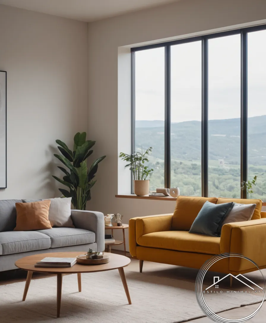 A serene, clutter-free living space with minimal decor.