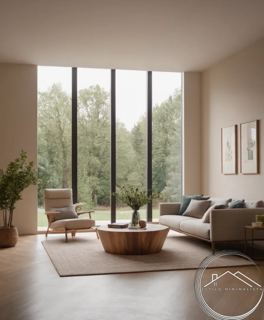 A serene minimalist home interior.