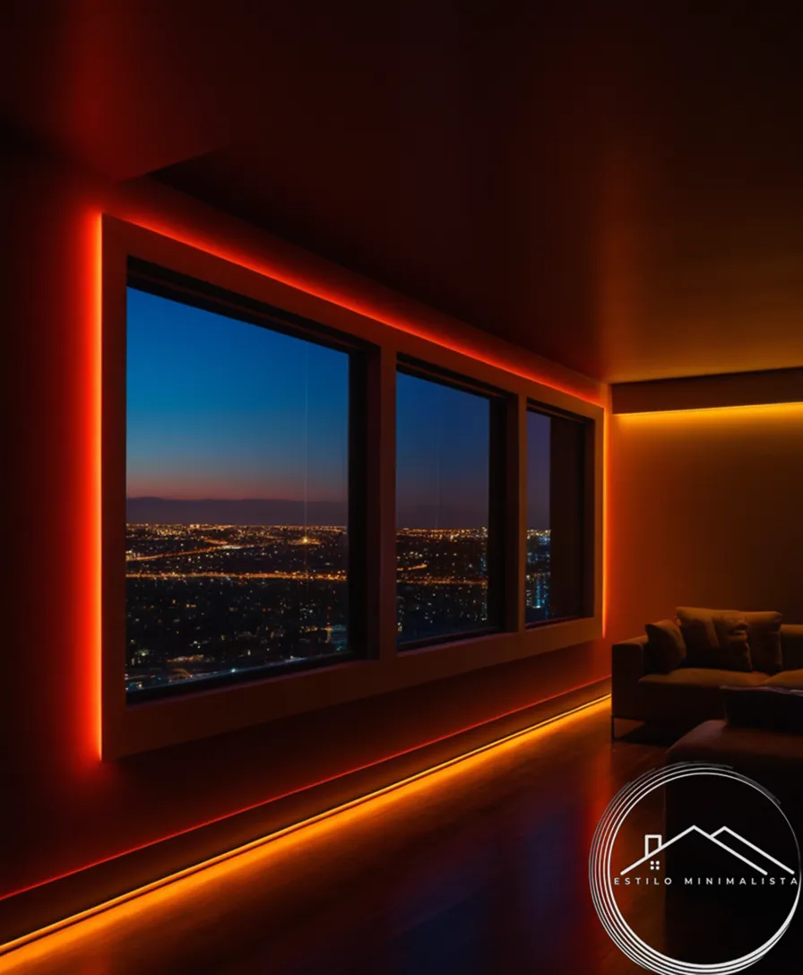 3-5 strips of assorted LED tapes lit indoors.