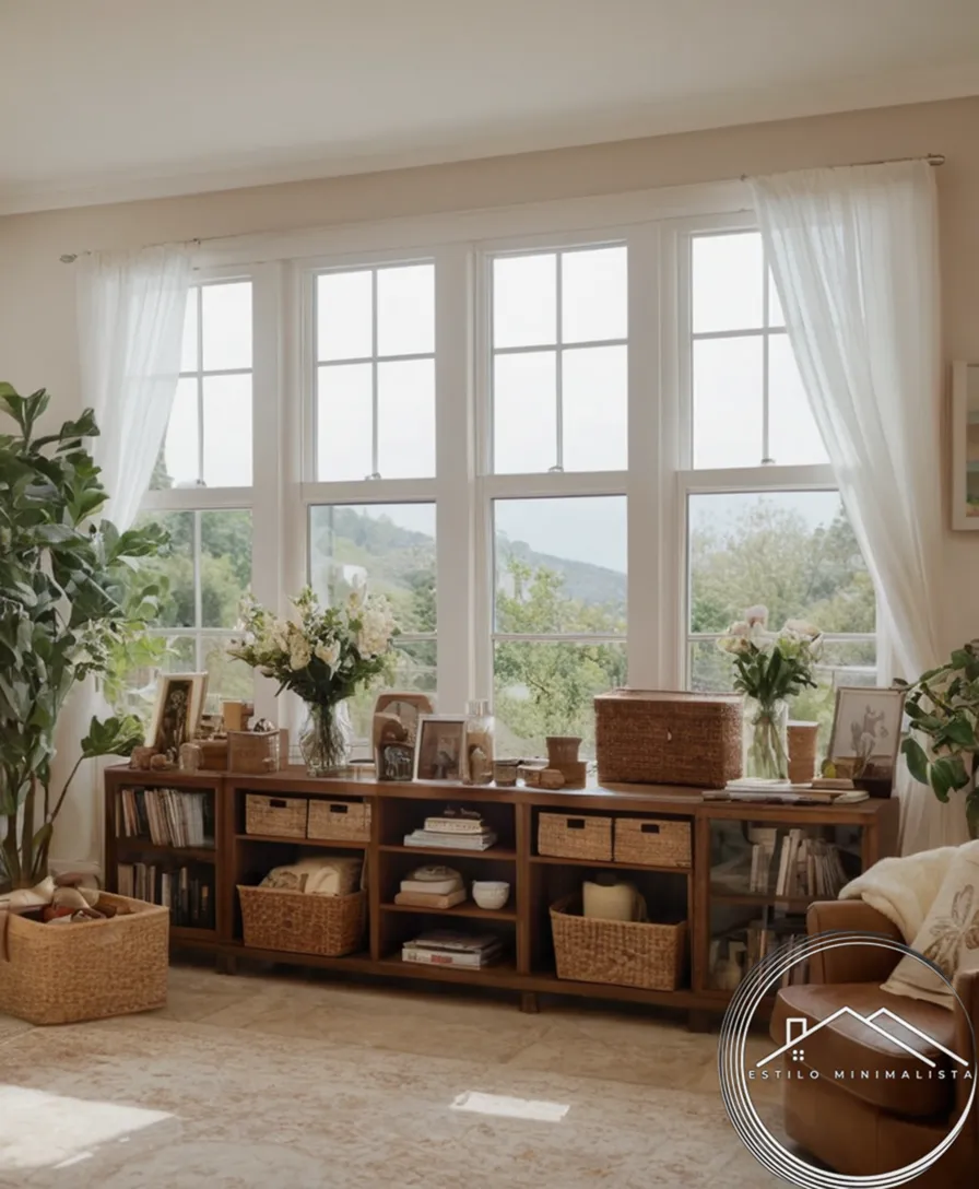 A clutter-free home with donated items beautifully arranged.