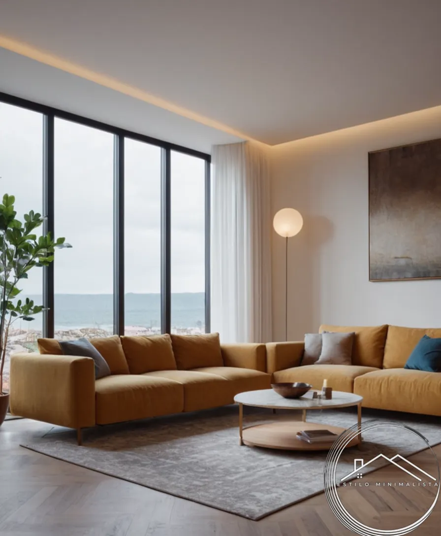 A minimalist living room or home with calm decor.