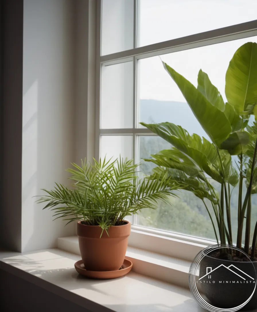 3-4 minimalist plants in elegant, naturalistic settings.