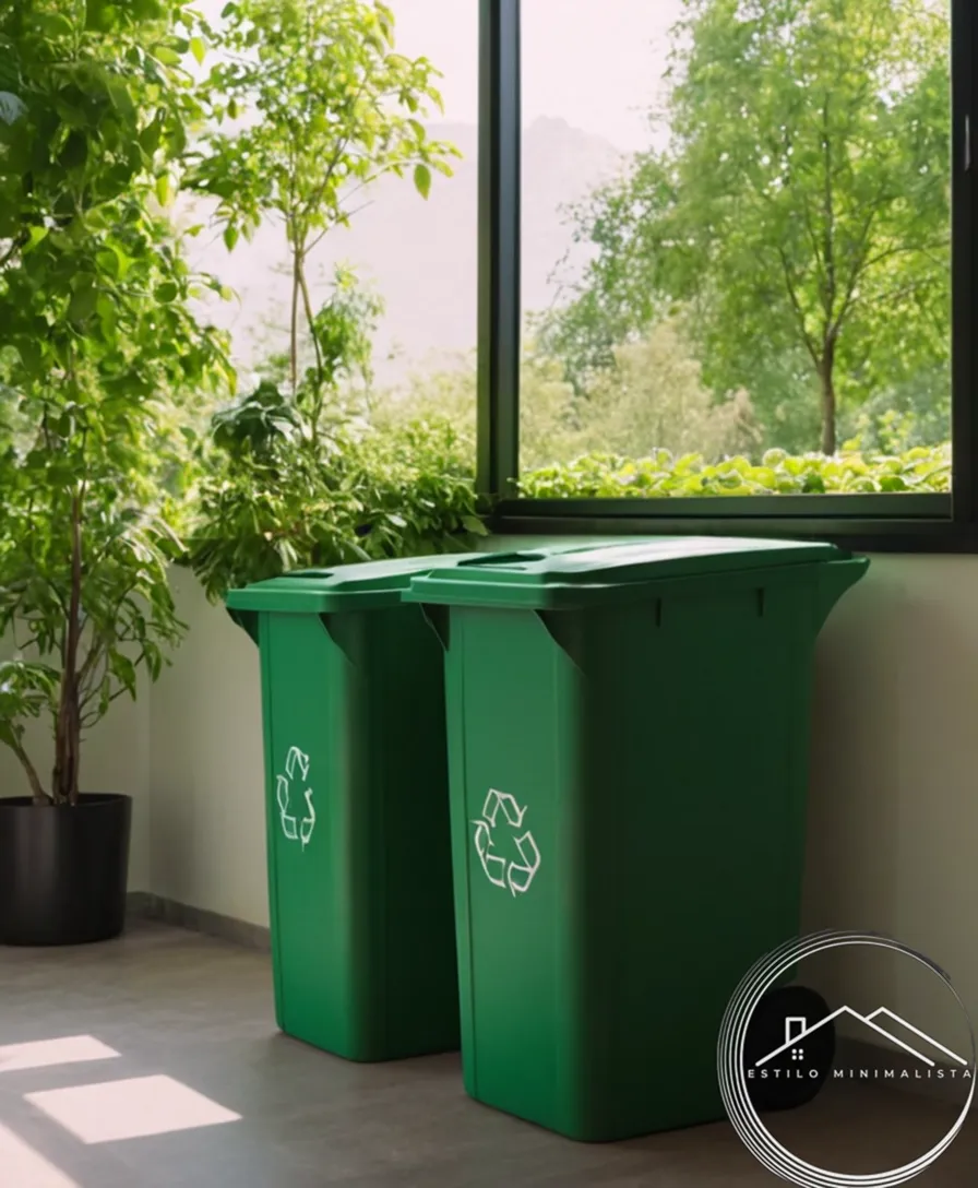 Recycling bins or electronics with a green environment surrounding them.