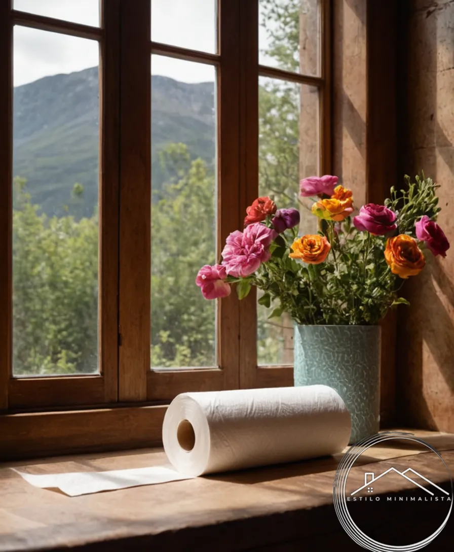 3-5 decorative rolls made from recycled toilet paper with flowers.