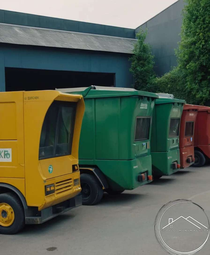 A recycling truck and electronic waste bins next to each other.