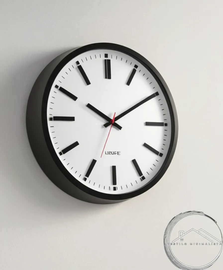 A minimalist digital wall clock on a clean white background.