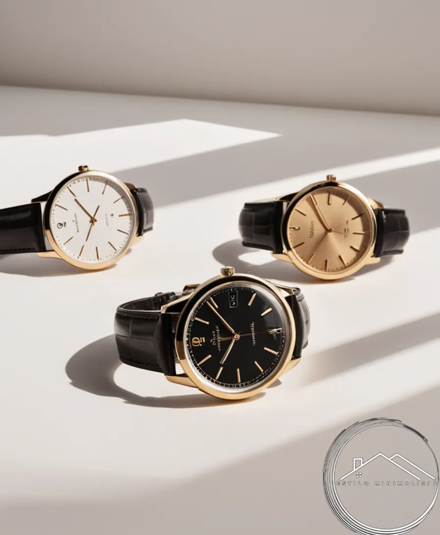 3 simple minimalist watches on a clean, white background.