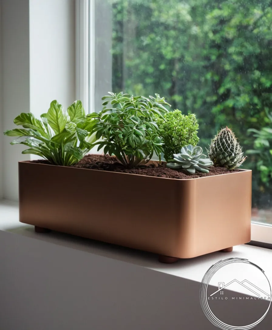 Upcycled minimalist planters from various materials being creatively repurposed.