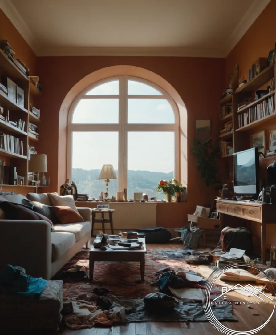 A cluttered room being cleaned or decluttered.