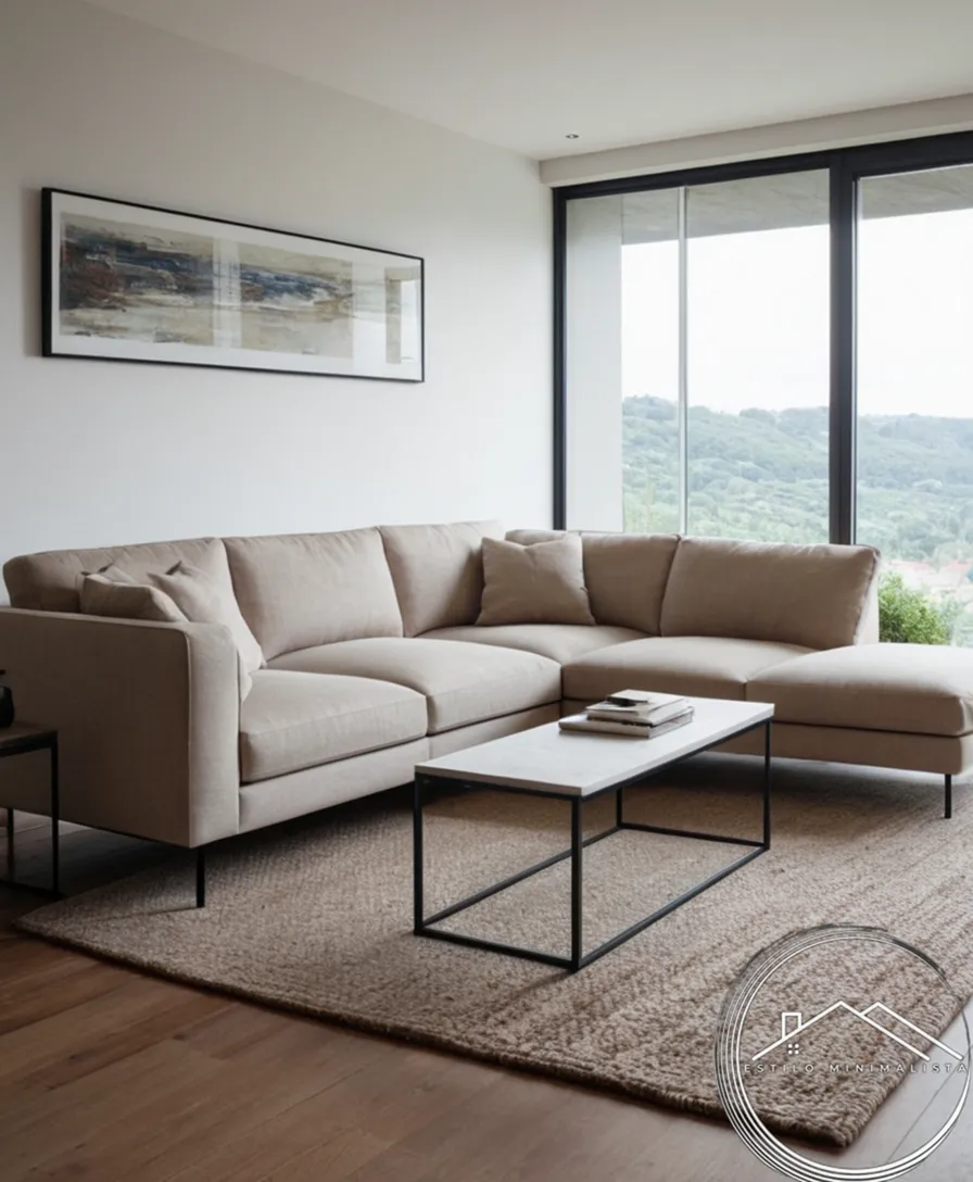 2-3 minimalist modern sofas in a small living room setting.