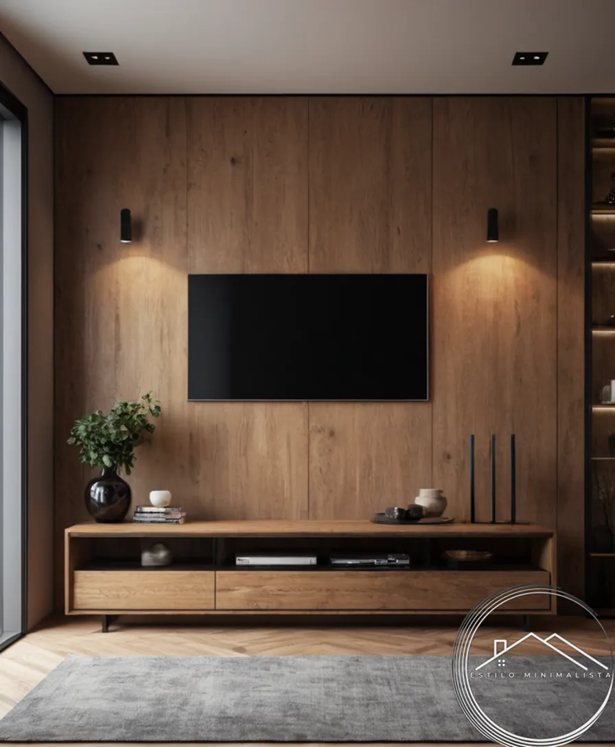 A minimalist TV cabinet or wall unit.
